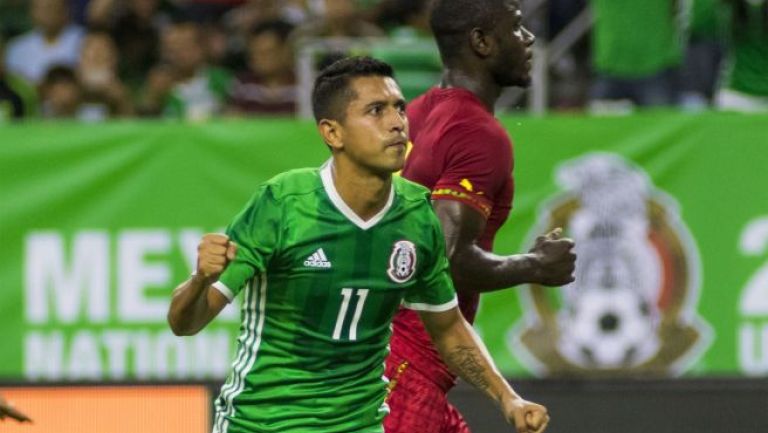 Hernández festeja su gol contra Ghana