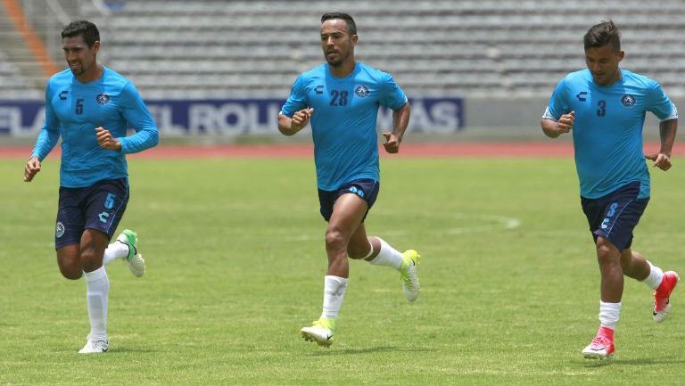 Jugadores de Puebla, durante un entrenamiento