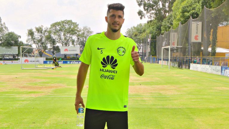 Guido Rodríguez tras un entrenamiento con las Águilas