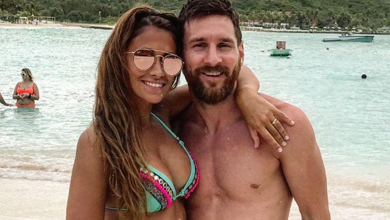 Antonella y Messi en las islas Antigua y Barbuda