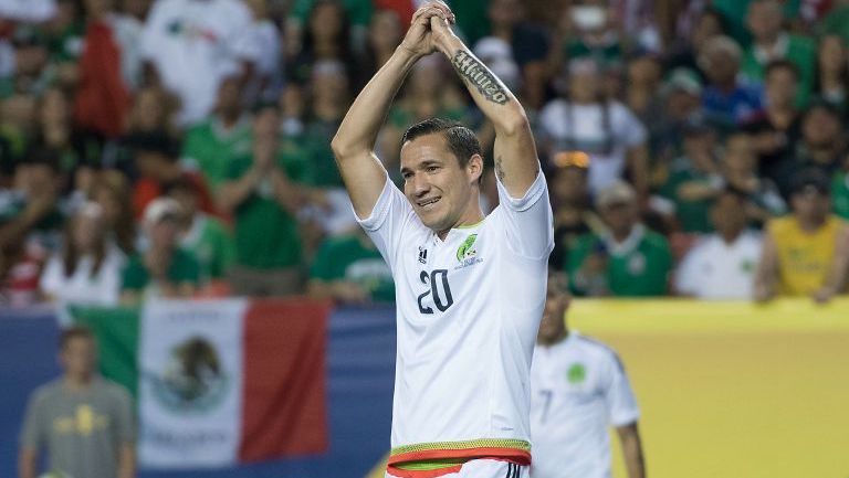 Jesús Dueñas, durante el juego de México frente a Jamaica 