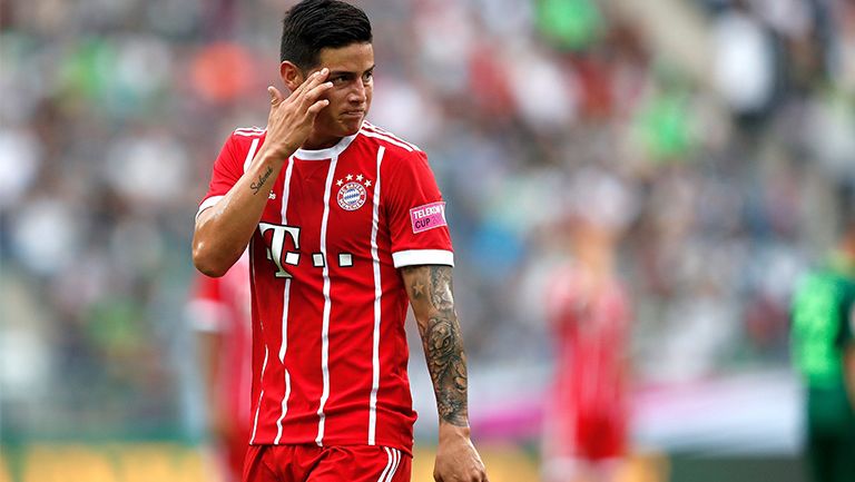 James, durante juego de pretemporada del Bayern