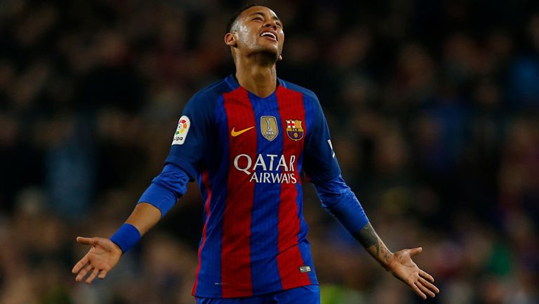 Neymar, durante un juego con el Barcelona 