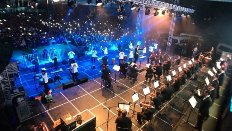 Los Ángeles Azules, durante su presentación en Tlaxcala 