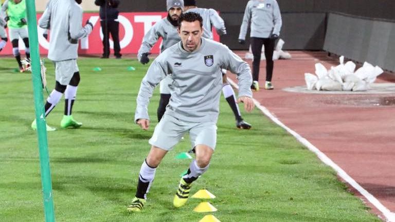 Xavi Hernández, durante un entrenamiento con Al Sadd 