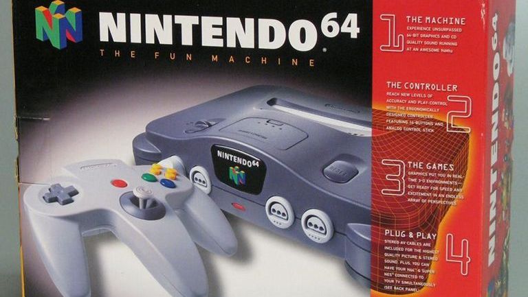 La caja en la que fue lanzado el Nintendo 64 en 1996