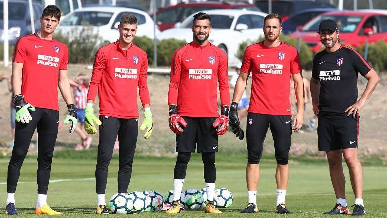 Trabajo físico del Atlético de Madrid en el césped