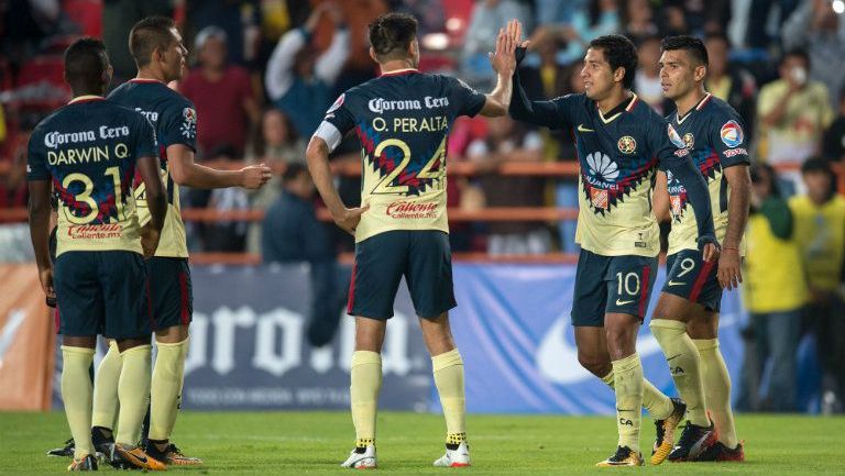 América celebra el gol de Cecilio Dominguez contra Pachuca 