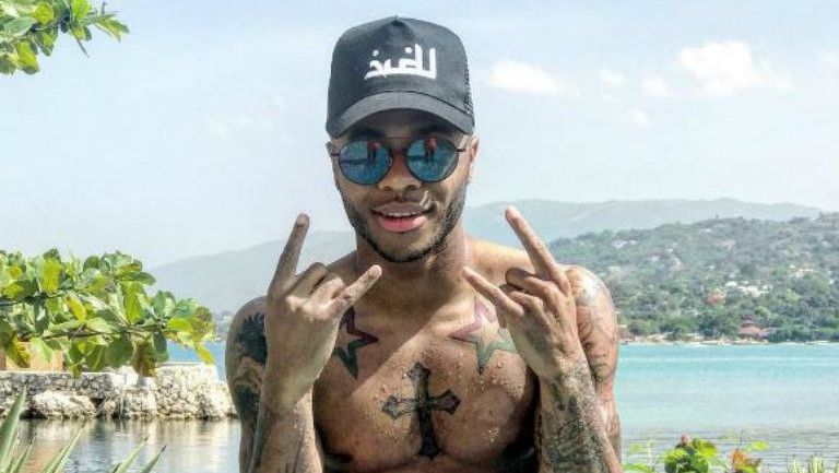 Raheem Sterling, durante sus vacaciones en la playa 