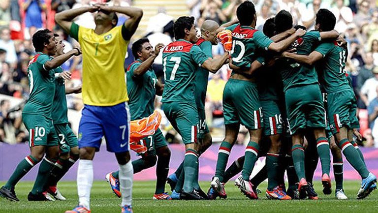 México celebra la medalla de oro frente a Brasil en Londres 2012