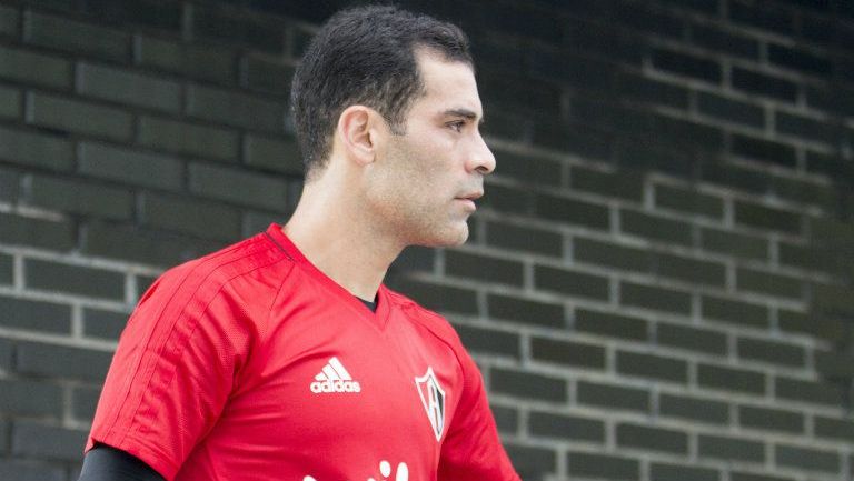 Rafa Márquez, en un entrenamiento con Atlas