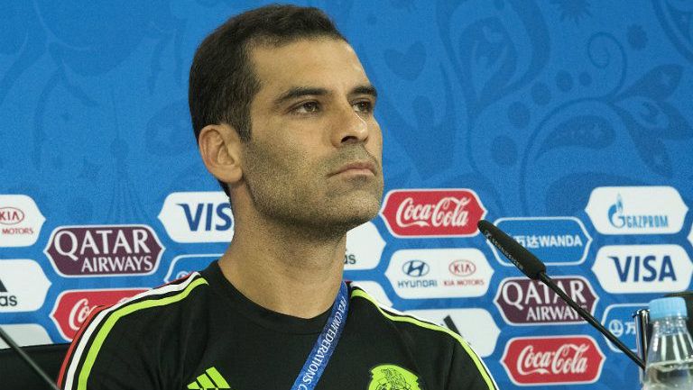 Márquez, durante una conferencia de prensa con el Tri