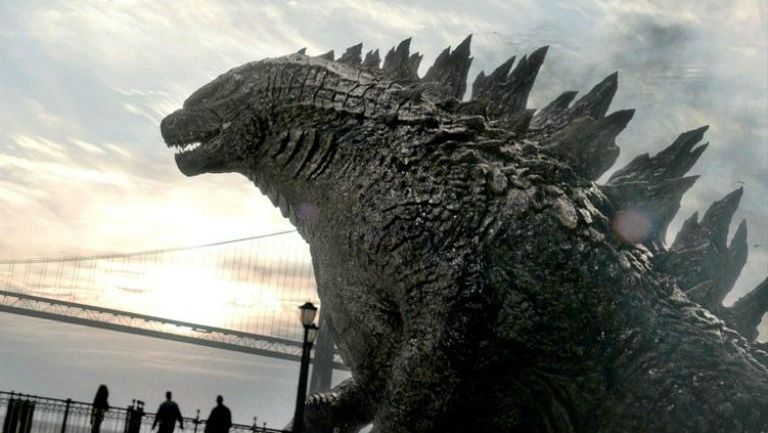 Godzilla, el famoso monstruo japonés, acechando una ciudad 