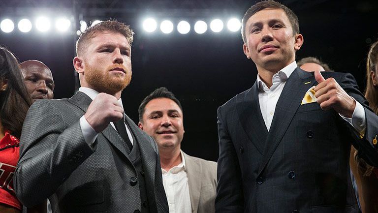 Canelo y Golovkin muestran sus puños