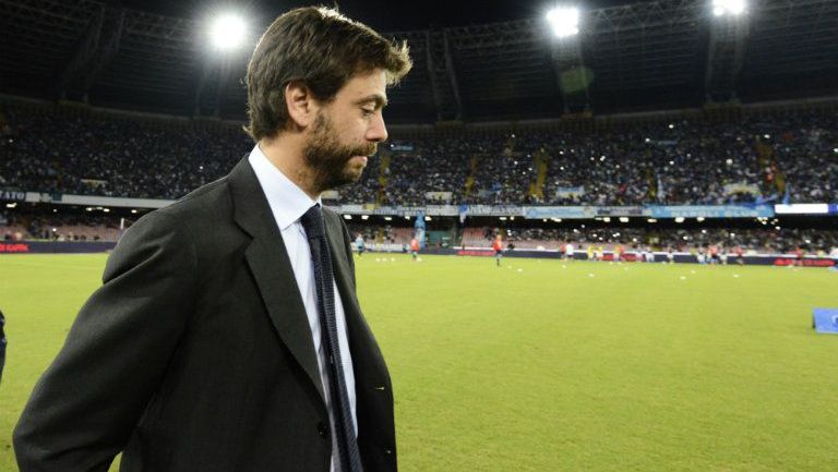 Andrea Agnelli arriba a un juego de la Juventus