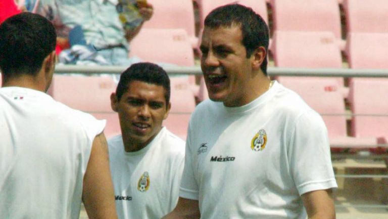 Cuauhtémoc Blanco, en un entrenamiento en 2002