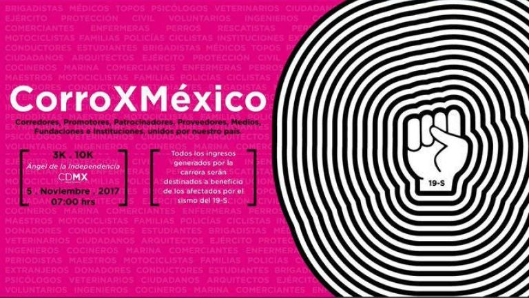 Cartel promocional de la carrera 'Corro X México'