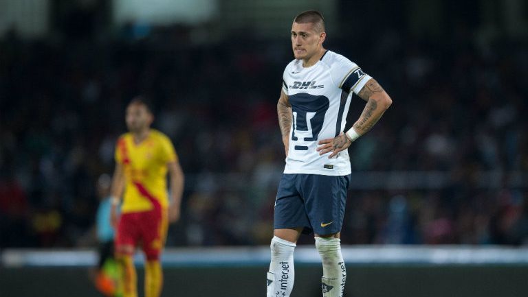 Nico Castillo, durante el partido de Pumas contra Morelia 