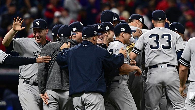 Yankees celebra el triunfo sobre Cleveland 