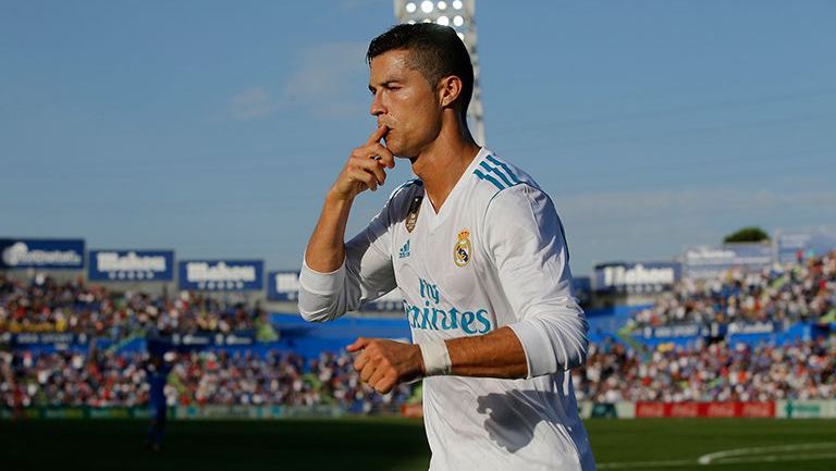 Cristiano Ronaldo celebra su gol con Real Madrid