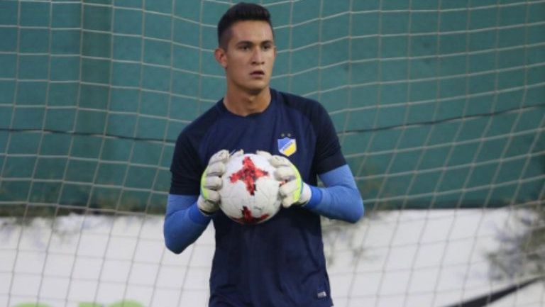 Raúl Gudiño en entrenamiento con el APOEL