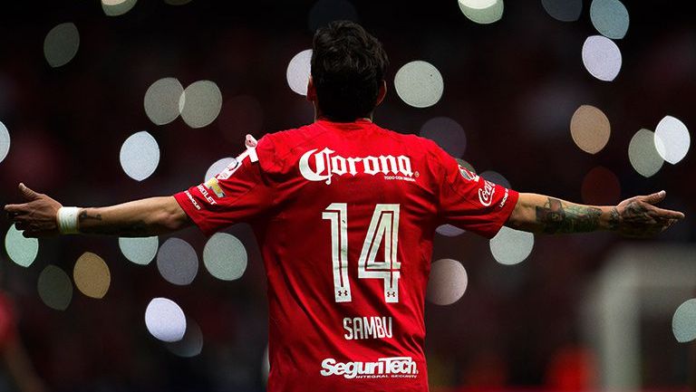 Rubens, durante un juego con Toluca