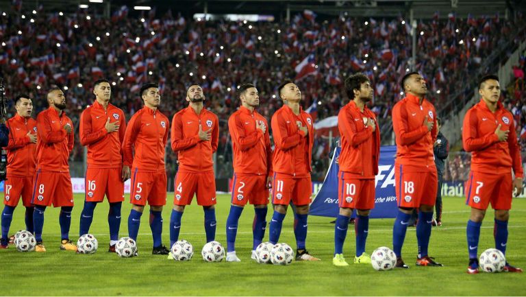 La Selección Chilena previo a un partido de clasificación