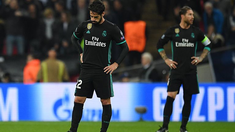 Isco y Ramos lucen desilusión tras gol del Tottenham 