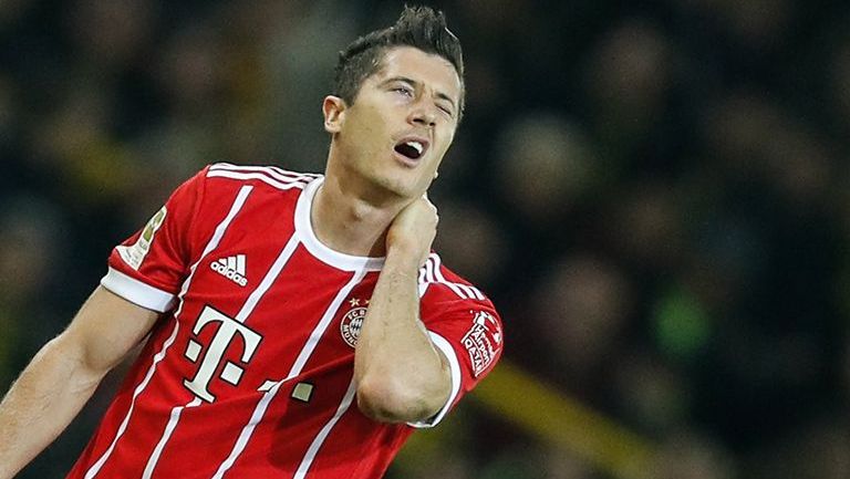 Lewandowski lamenta una acción con el Bayern Munich