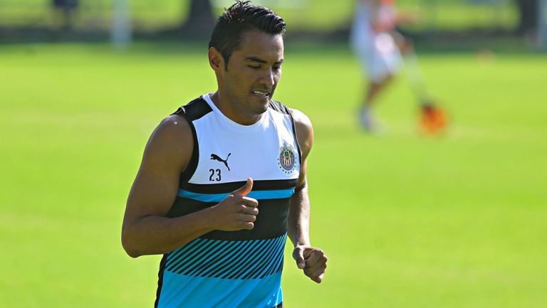 El Gallito, durante un entrenamiento con Chivas