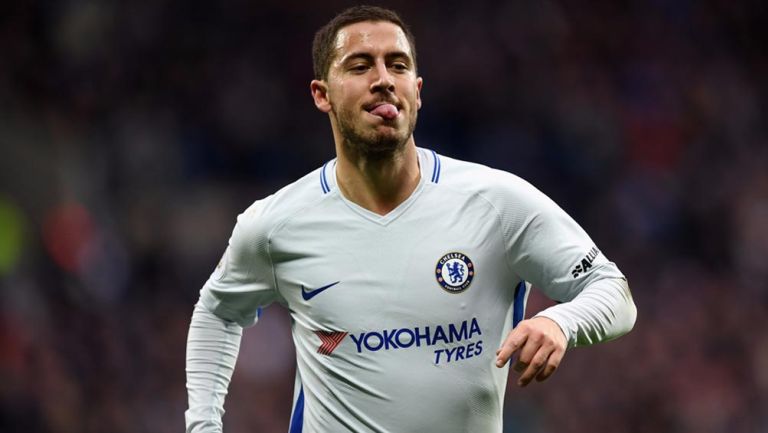 Eden Hazard, festejando una anotación frente al West Bromwich