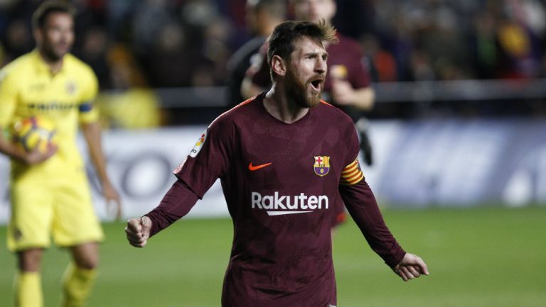 Lionel Messi festeja gol contra Villarrreal 