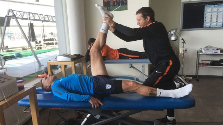 Chaco Giménez durante preparación física con Pachuca