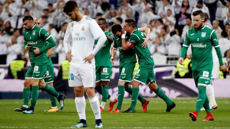 Leganés celebra el primer gol contra el Real Madrid