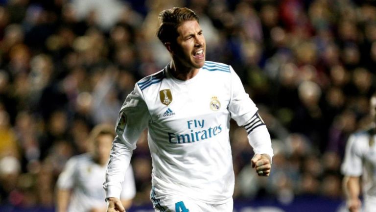 Sergio Ramos grita un gol con el Real Madrid