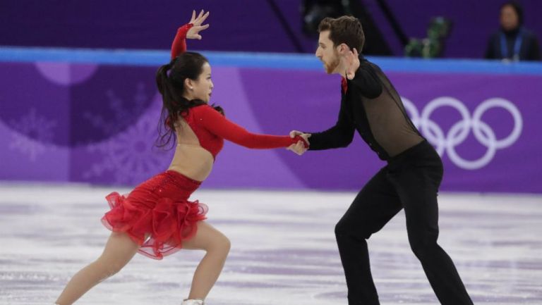 Yura Min and Alexander Gamelin, en su presentación en PyeongChang 2018