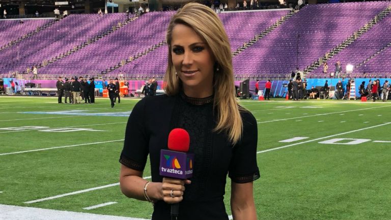 Inés Sainz, en la cobertura del Super Bowl LII