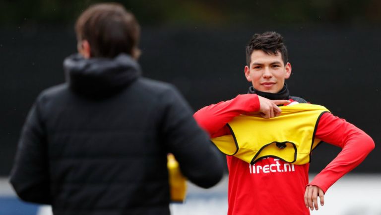 Lozano en un entrenamiento del PSV 
