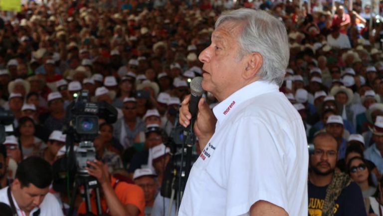 Andrés Manuel López Obrador, en un mitín político