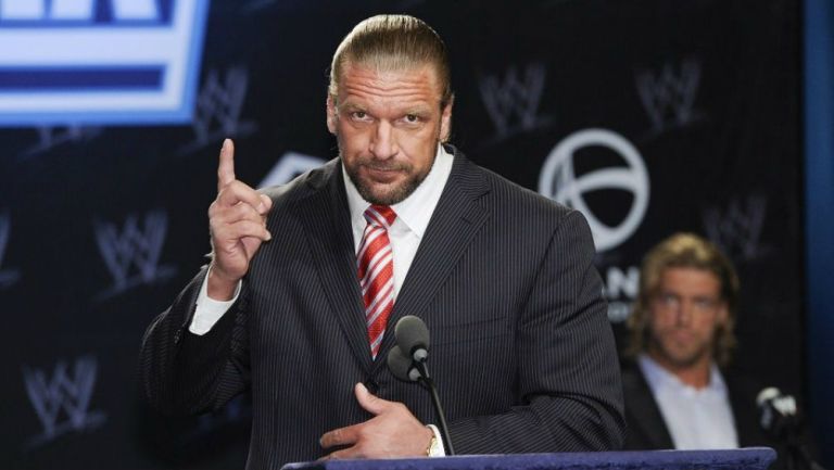 Triple H, durante una conferencia de prensa