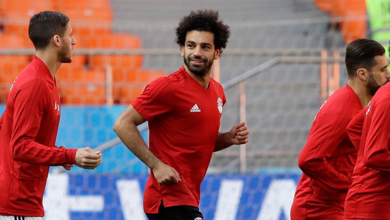 Mohamed Salah entrena con la Selección de Egipto
