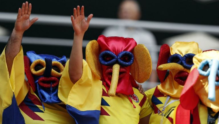 Aficionados de Colombia apoyan a su equipo en Rusia 2018