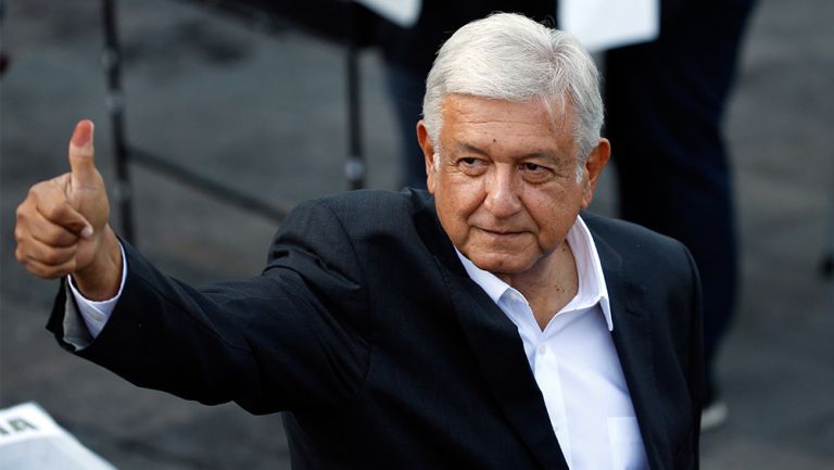 Andrés Manuel López Obrador, tras votar en las Elecciones 2018 