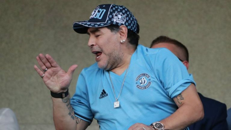 Maradona, en el juego entre el Dinamo Brest y el FC Shakhtyor