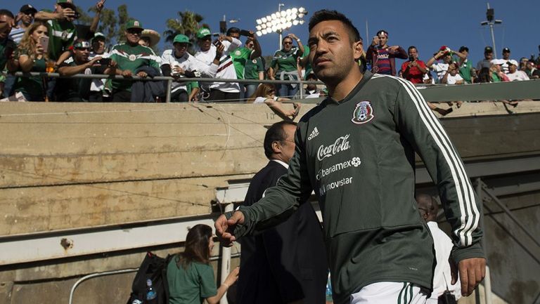 Marco Fabián previo a un partido de Selección Mexicana 