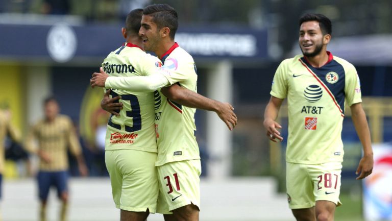 América Sub 20 celebra su anotación frente a Pumas