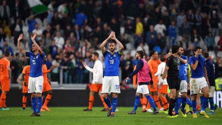 Jugadores de Italia, después de un encuentro ante Holanda