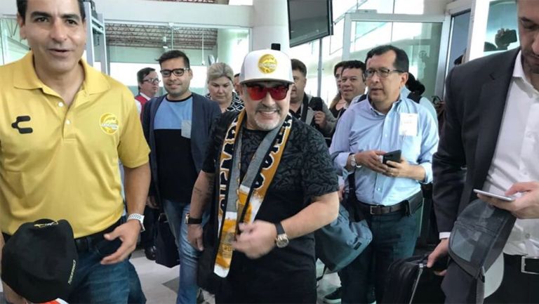 Maradona, en su llegada a Sinaloa el viernes pasado