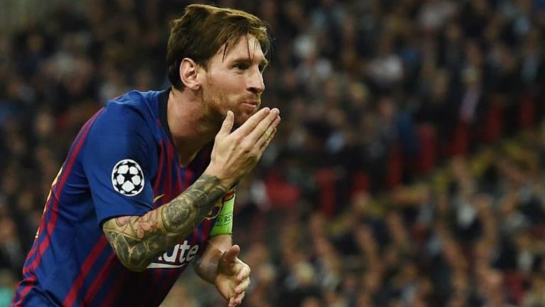 Messi festeja gol vs Tottenham
