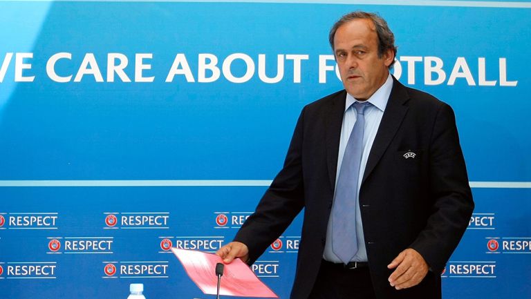 Platini, en una conferencia de prensa de la UEFA